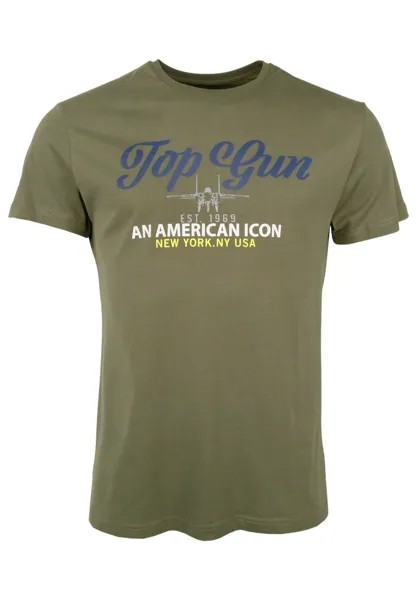 Футболка с принтом TOP GUN, оливковый