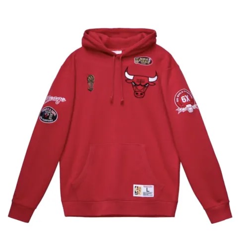 Mitchell - Ness Champ City Chicago Bulls Hoodie Mens Red Casual Outerwear FPHD32