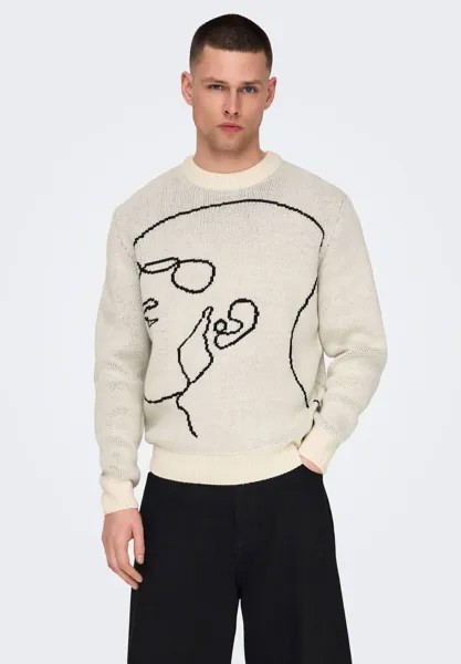 Свитер Onsshamilton Oversize Crew Unisex Only & Sons, цвет ecru