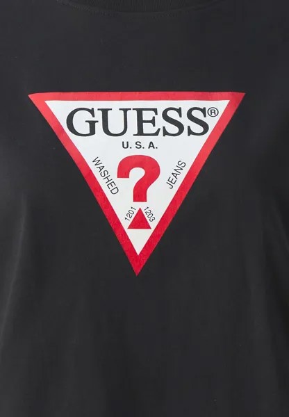 Футболка с принтом ICONIC TEE Guess Jeans, черный