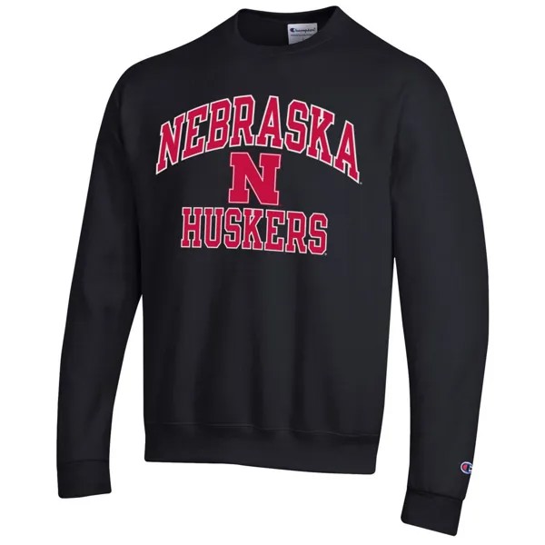 Мужской черный свитшот Nebraska Huskers High Motor Pullover Champion