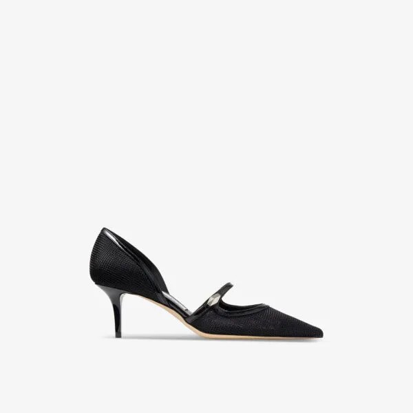 Кроссовки Carolyn 60 из сетки и лакированной кожи Jimmy Choo, черный