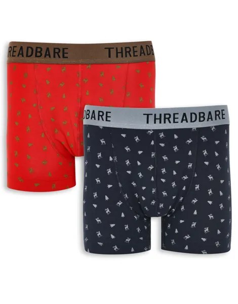 Боксеры Threadbare Boxershorts Hipster Fit Pack 6, цвет rot/ navy