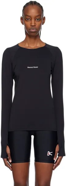 Черная легкая футболка с длинным рукавом District Vision, цвет Black