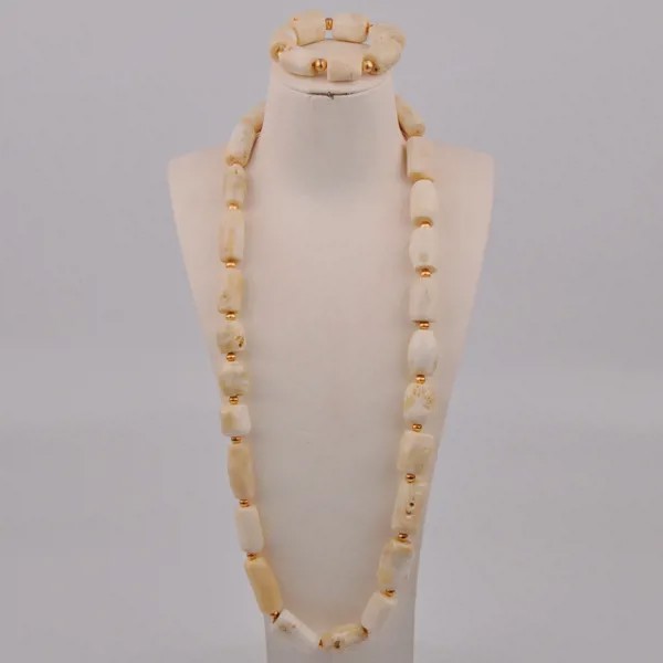 Модные тапочки для мужчин белые куртки-пуховики на естественных коралловых ожерелье из бисера свадебные туфли в африканском стиле жениха, серебряные украшения, нигерийская Свадьба невесты комплект ювелирных изделий AU-179