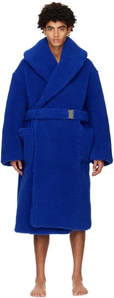 Синее пальто с поясом Casablanca