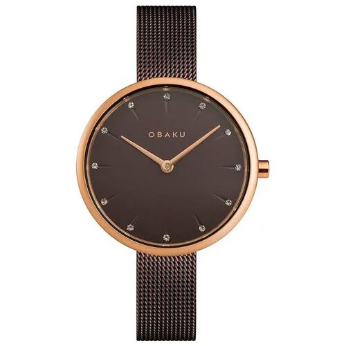 Наручные часы OBAKU Mesh, черный, коричневый