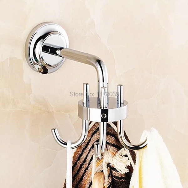 Золотистый/хромированный крючок для пальто для ванной комнаты, креативные многофункциональные крючки для халата в европейском стиле, наст...