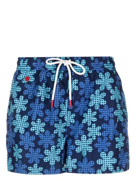 Kiton плавки-шорты с логотипом, синий