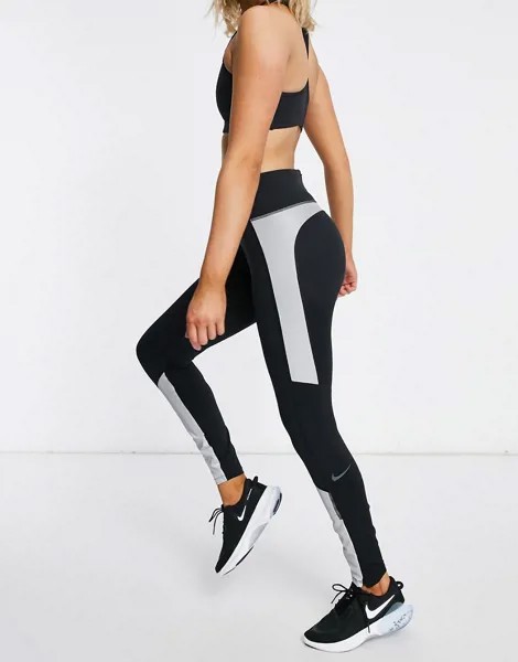 Черные леггинсы со светоотражающими деталями Nike Running Run Division Epic Luxe-Черный