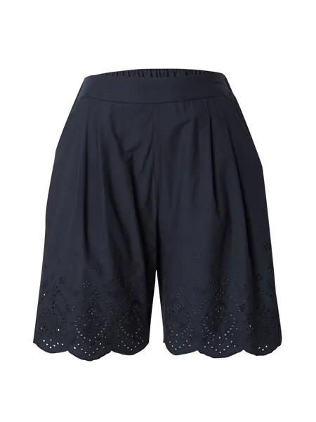 Обычные брюки со складками спереди Marks & Spencer, черный