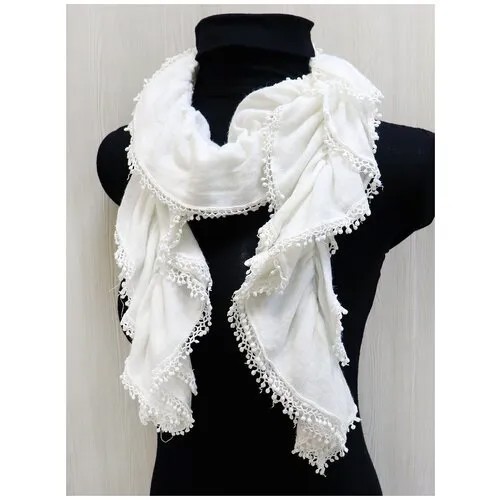 Шарф Crystel Eden,150х20 см, one size, белый
