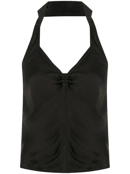 Yves Saint Laurent Pre-Owned шелковый топ с вырезом халтер
