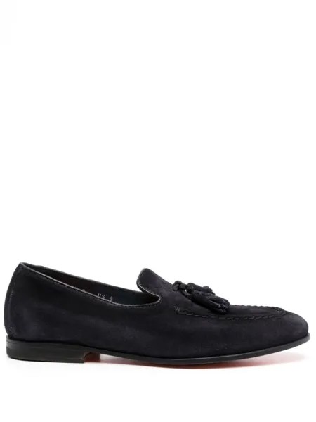 Santoni лоферы с кисточками, синий