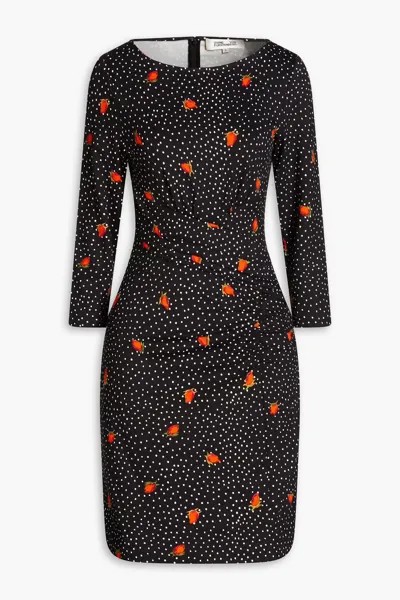 Мини-платье из джерси с принтом Diane Von Furstenberg, черный