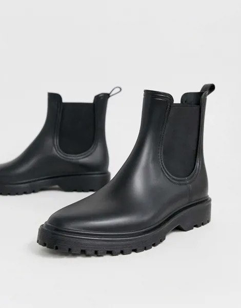 Массивные непромокаемые ботинки челси ASOS DESIGN-Черный