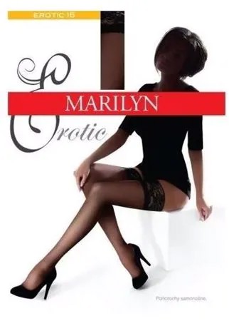 Чулки Marilyn Erotic, 15 den, размер 1/2(S/M), черный (черный)