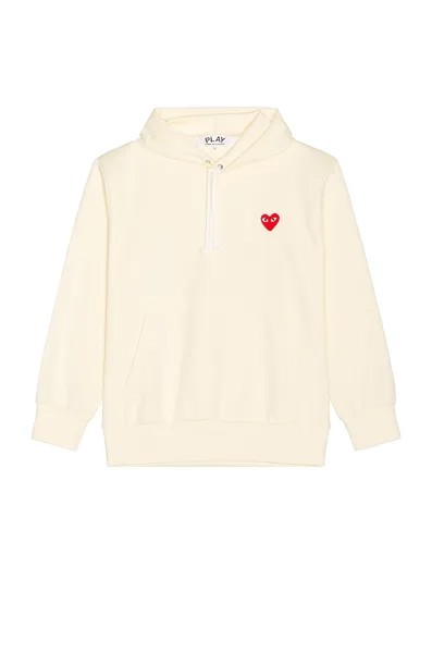 Худи Comme des Garçons Pullover With Red Emblem, слоновая кость