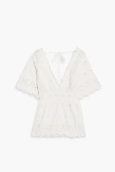 Sangalo хлопковая блузка из английской вышивки с открытой спиной Antik Batik, цвет Off-white