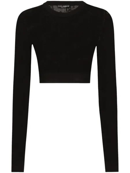 Dolce & Gabbana укороченный топ с монограммой, черный