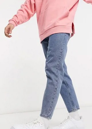Синие выбеленные джинсы узкого кроя из плотной ткани New Look-Голубой