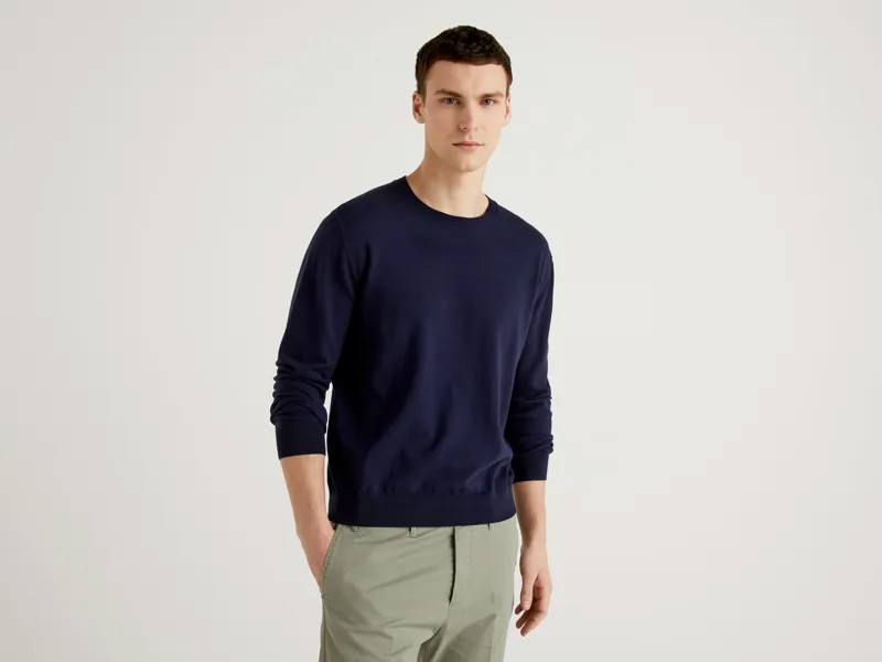Джемпер мужской United Colors of Benetton 21A_10CVU1N60 синий 2XL