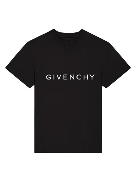 Приталенная футболка GIVENCHY Archetype из хлопка Givenchy, черный