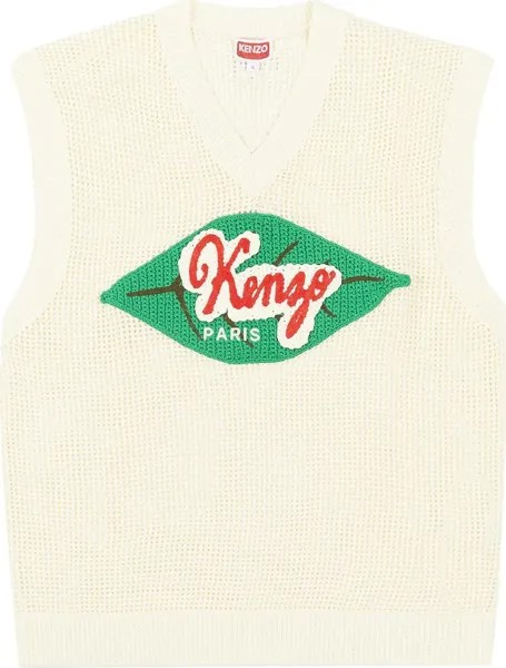 Свитер Kenzo Fruit Stickers V Neck Vest 'Beige', загар