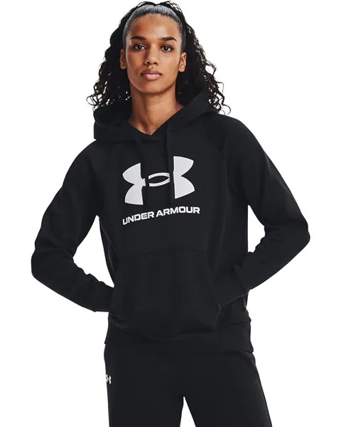 Худи Under Armour Rival Fleece Big Logo, черный/белый