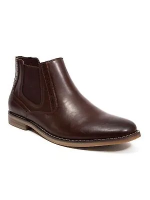 DEER STAGS Мужские коричневые туфли с перфорацией Mikey Round Toe Block Heel Chelsea 8,5 M коричневого цвета с перфорацией