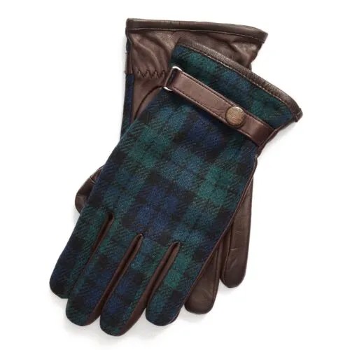 [PG0108-361] Мужские перчатки Polo Ralph Lauren HERITAGE Tartan - Leather Hybrid Touch Glove