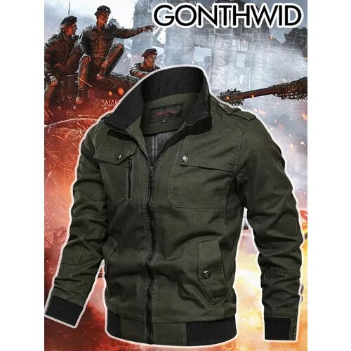 Бомбер GONTHWID, размер M, зеленый