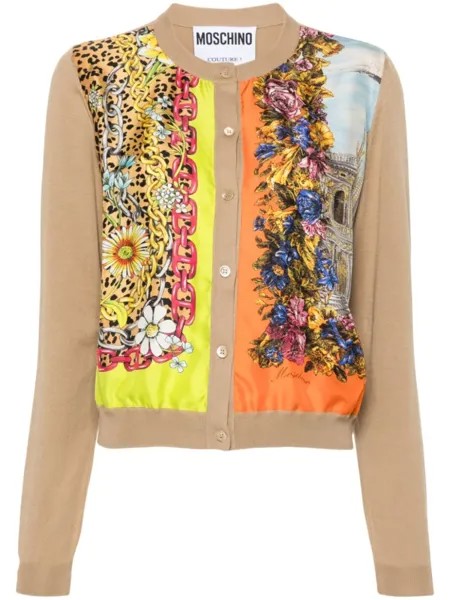 Moschino кардиган со вставками, нейтральный цвет