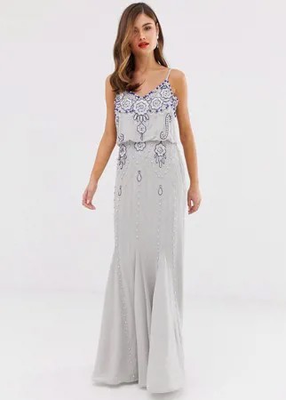 Декорированное платье макси Frock & Frill-Серый