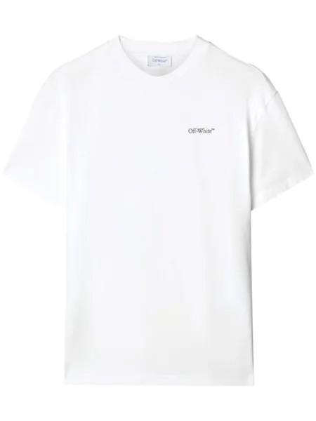 Off-White футболка с цветочным принтом, белый