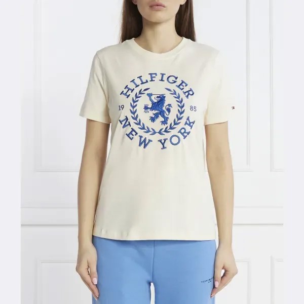 Футболка Reg Crest c-nk Tee SS обычного кроя Tommy Hilfiger, экрю
