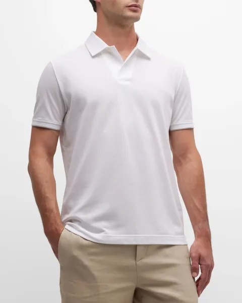 Мужская рубашка поло с v-образным вырезом Loro Piana, цвет Optical White