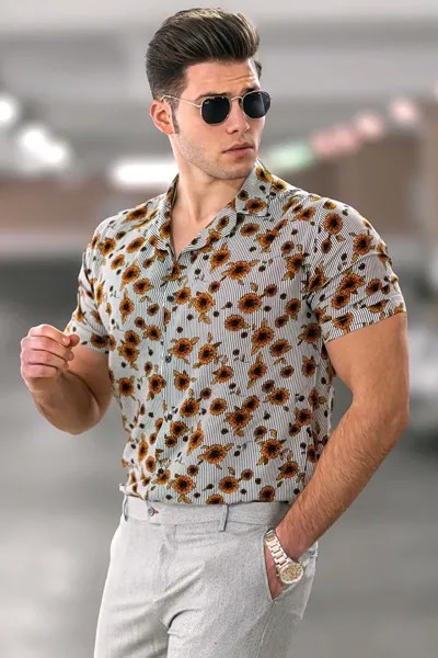 Мужская рубашка плитка 4928 MADMEXT