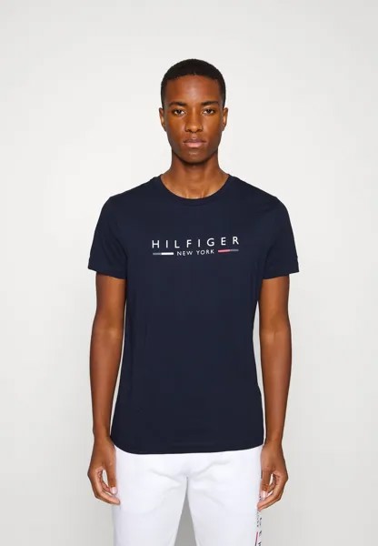 Футболка с принтом Tommy Hilfiger, темно-синий