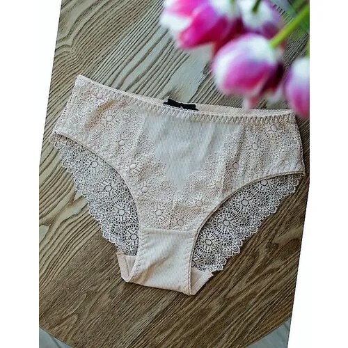 Ажурные трусики слипы Бежевые 1 шт.