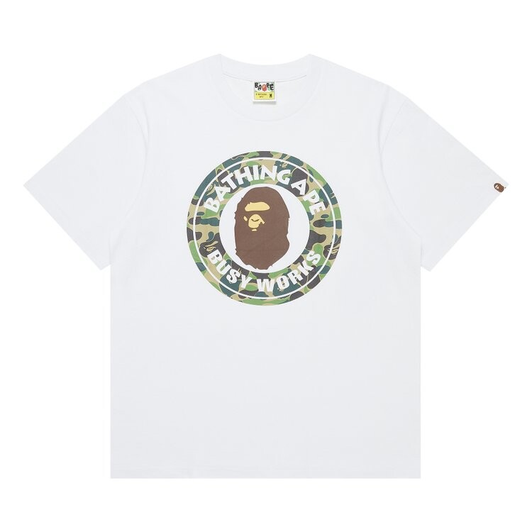 Футболка BAPE 1st Camo Busy Works Tee 'White/Green', белый