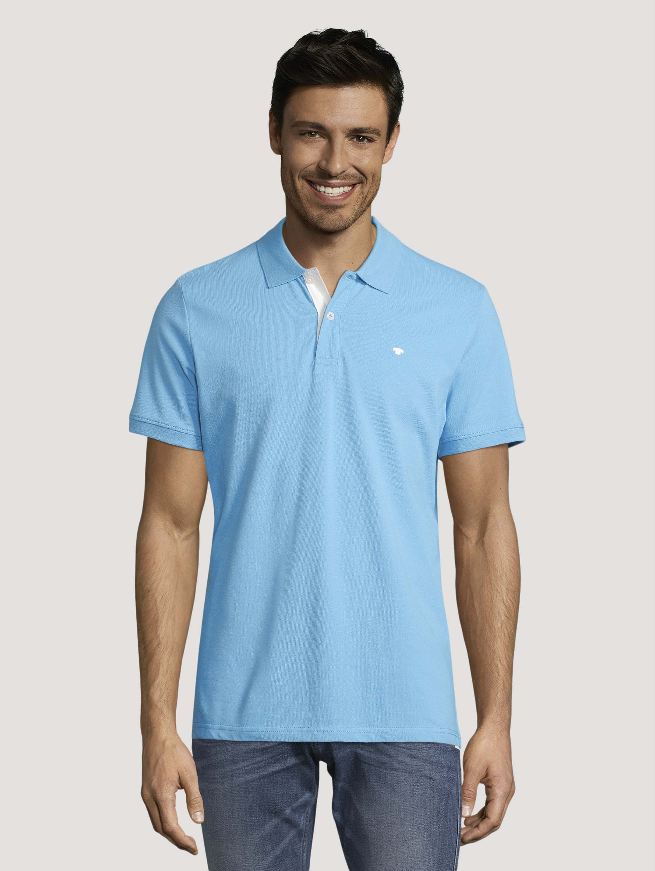 Футболка-поло мужская TOM TAILOR 1027548 голубая XL