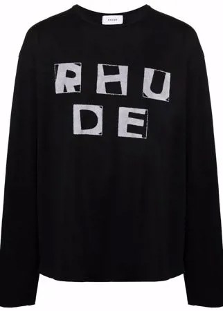 Rhude топ с длинными рукавами и графичным принтом