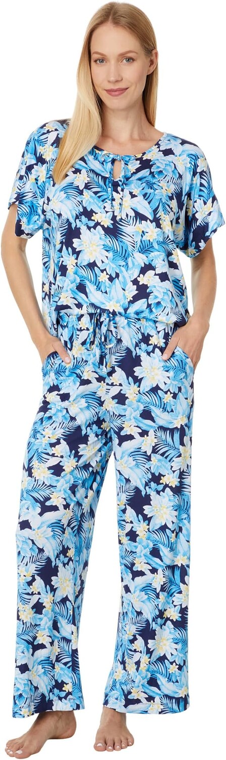 Пижама Tommy Bahama Short Sleeve Ankle PJ Set, цвет Navy Print