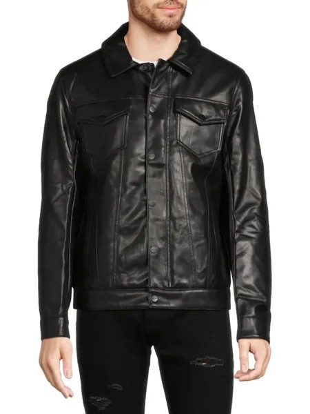 Куртка Kingsbury Trucker из искусственной кожи Michael Kors, черный