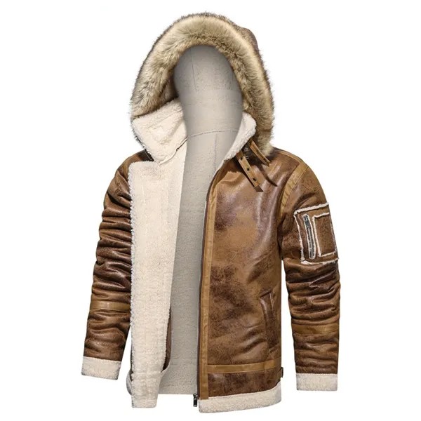 2022 норковый воротник с капюшоном овчины куртки стильное зимнее теплое кожаное пальто летный Костюм мотоциклетная одежда высокого качества
