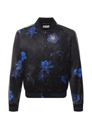 Бомбер из хлопка и вискозы Saint Laurent