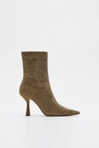 Ботильоны женские ZARA 12108010 золотистые 35 EU (доставка из-за рубежа)