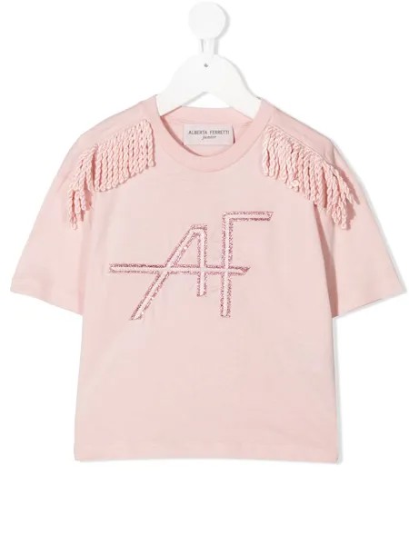 Alberta Ferretti Kids футболка с бахромой