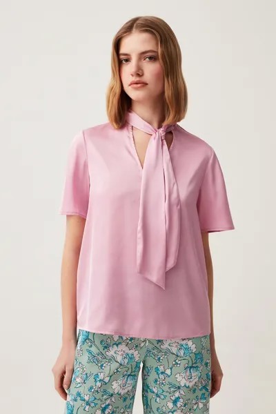 Блуза с короткими рукавами и лентой Ovs, розовый